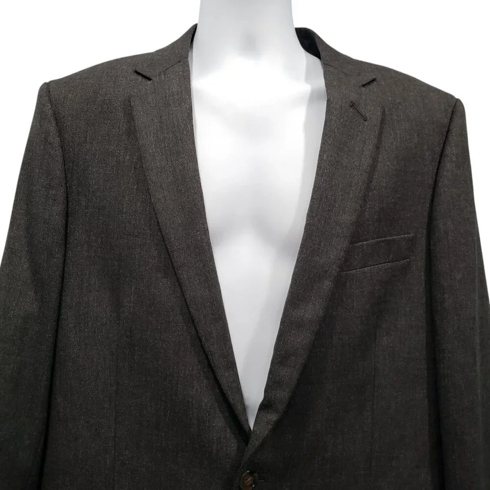 J.Crew‎ Thompson Blazer Suit Jacket Flex Worsted Wool Mens 42L Long Gray Preppy